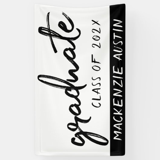 Afstuderen zwart script | Classic Keepsake met Jaa Spandoek (Verticaal)