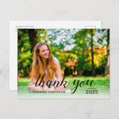 Afstuderen zwart-Script foto Afstuderen Dank u Briefkaart (Voorkant / Achterkant)