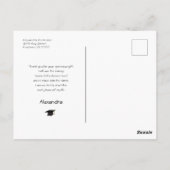 Afstuderen zwart-Script foto Afstuderen Dank u Briefkaart (Achterkant)
