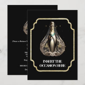 Afstuderen Zwart stropdas verjaardagswijn chic Kaart (Voorkant / Achterkant)