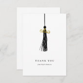 Afstuderen zwart Tassel - Aangepast Bedankkaart (Voorkant / Achterkant)
