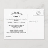 Afstuderen zwart-wit - Briefkaart uitnodiging (Achterkant)
