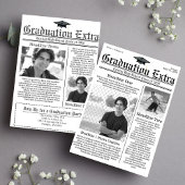 Afstuderen Zwart-wit Fotocollage Krant Kaart