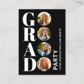 Afstuderen Zwart-wit Fotocollage Modern Informatiekaartje (Voorkant)