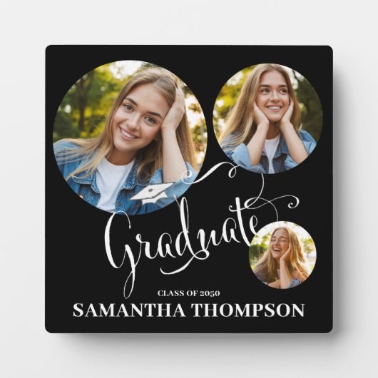 Afstuderen zwart-wit fotofeestdecor fotoplaat (Voorkant)