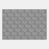 Afstuderen Zwart-wit Gepersonaliseerd Afstudeerder Inpakpapier Vel (Voorkant 3)