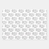 Afstuderen Zwart-wit Gepersonaliseerd Afstudeerder Inpakpapier Vel (Voorkant 2)