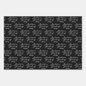 Afstuderen Zwart-wit Gepersonaliseerd Afstudeerder Inpakpapier Vel (Voorkant)