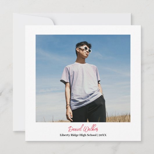 Afstuderen zwart&wit geruit Bedankkaart (Achterkant)