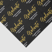 Afstuderen Zwart Wit Goud Afstudeerder Naam Klasse Tissuepapier (Detail)