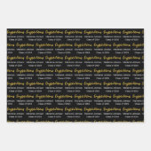 Afstuderen Zwart Wit Goud Gefeliciteerd Naam Inpakpapier Vel (Voorkant 3)