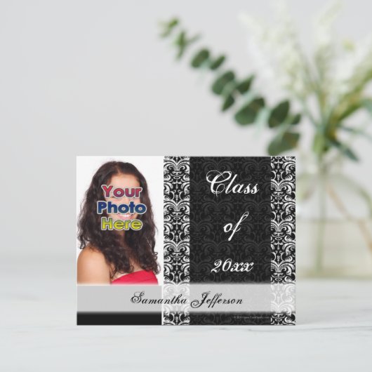  Afstuderen, zwart-wit Kaart (Staand voorkant)