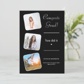 Afstuderen Zwart-wit Klasse van 2023 Afstuderen Kaart (Staand voorkant)