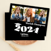 Afstuderen Zwart-wit Modern Eenvoudige Klasse van Kaart