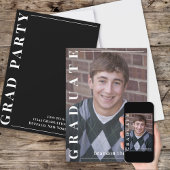 Afstuderen Zwart-wit Moderne eenvoudige foto Kaart