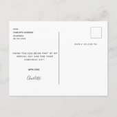 Afstuderen zwart wit moderne foto bedankt briefkaart (Achterkant)