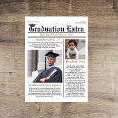 Afstuderen Zwart-wit Moderne Krant Briefkaart