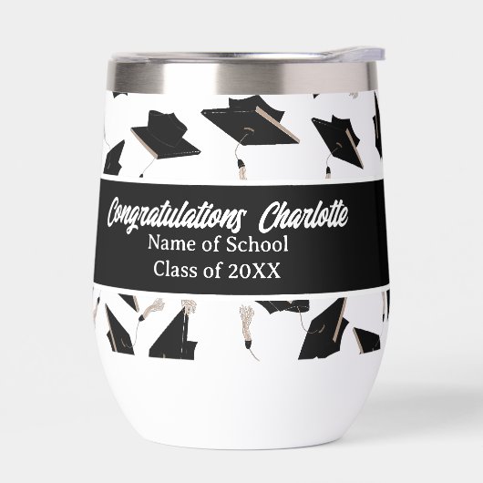 Afstuderen Zwart Wit Petten Party Supplies (Links)