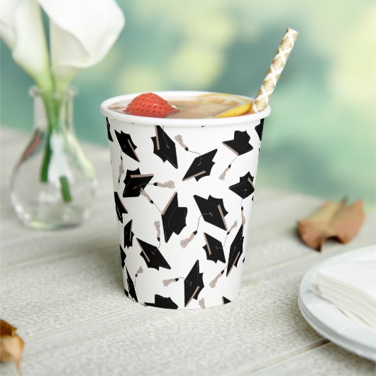 Afstuderen Zwart Wit Petten Party Supplies Papieren Bekers (Insitu)