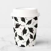 Afstuderen Zwart Wit Petten Party Supplies Papieren Bekers (Voorkant)