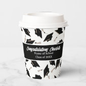 Afstuderen Zwart Wit Petten Party Supplies Papieren Bekers (Achterkant)