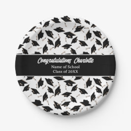 Afstuderen Zwart Wit Petten Party Supplies Papieren Bordje