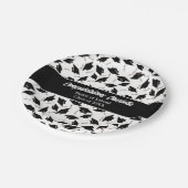 Afstuderen Zwart Wit Petten Party Supplies Papieren Bordje (Gekanteld)