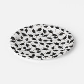 Afstuderen Zwart Wit Petten Party Supplies Papieren Bordje (Gekanteld)