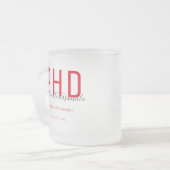 Afstuderen zwarte datumnaam graad PhD Matglas Koffiemok (Voorkant links)