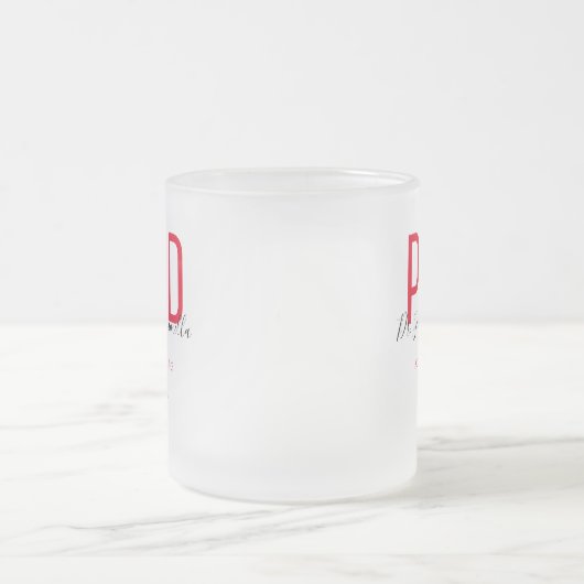 Afstuderen zwarte datumnaam graad PhD Matglas Koffiemok (Center)