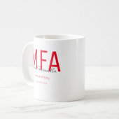 Afstuderen zwarte datumnaam Mate MFA Koffiemok (Voorkant links)