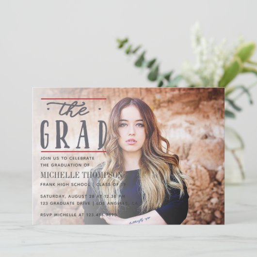 Afstuderen zwarte en rode kleur Chevron Kaart (Staand voorkant)