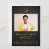 Afstuderen zwarte foto foto aankondiging (Voorkant)