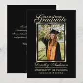 Afstuderen zwarte Gold-klasse | FOTO Dank u wel Aankondiging (Voorkant / Achterkant)