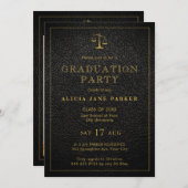 Afstuderen zwarte goudfoto elegant kaart (Voorkant / Achterkant)