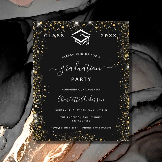 Afstuderen zwarte goudglitter 2023