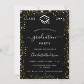 Afstuderen zwarte goudstof kaart (Voorkant)