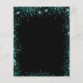 Afstuderen zwarte groene blauwgroen glitter (Achterkant)