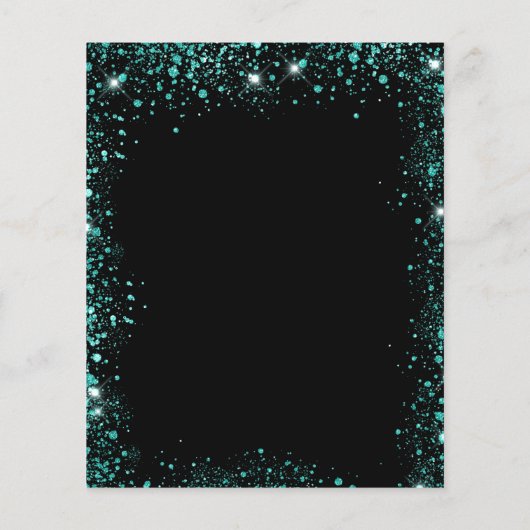 Afstuderen zwarte groene blauwgroen glitter (Achterkant)