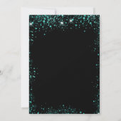 Afstuderen zwarte groene blauwgroen glitter luxe kaart (Achterkant)