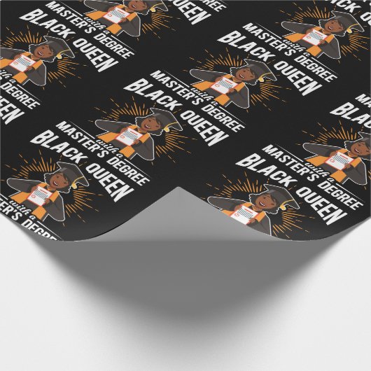Afstuderen zwarte koningin Afstuderen mastergraad Cadeaupapier (Hoek)