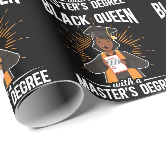 Afstuderen zwarte koningin Afstuderen mastergraad Cadeaupapier (Rol Hoek)