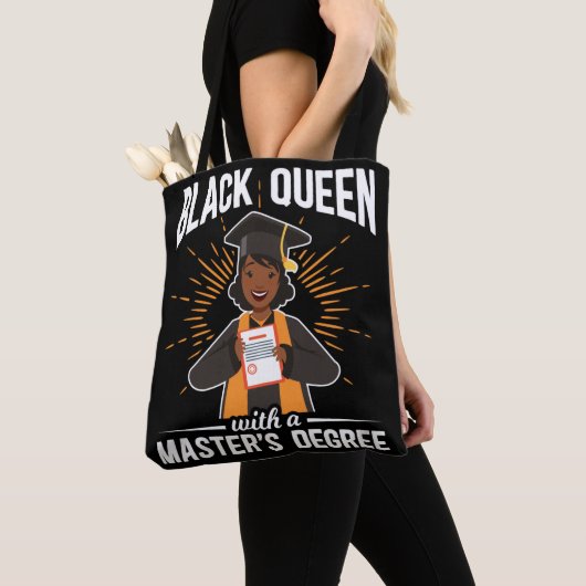 Afstuderen zwarte koningin Afstuderen mastergraad Tote Bag (Dichtbij)