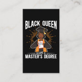 Afstuderen zwarte koningin Afstuderen mastergraad Visitekaartje (Voorkant)