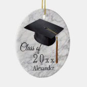 Afstuderen zwarte marmer, speciaal gepersonaliseer keramisch ornament (Rechts)