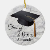 Afstuderen zwarte marmer, speciaal gepersonaliseer keramisch ornament (Voorkant)
