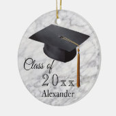 Afstuderen zwarte marmer, speciaal gepersonaliseer keramisch ornament (Links)