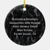 Afstuderen zwarte marmer, speciaal gepersonaliseer keramisch ornament (Achterkant)