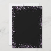 Afstuderen zwarte paarse violetglitter kaart (Achterkant)