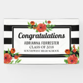 Afstuderen zwarte pony's spandoek (Horizontaal)